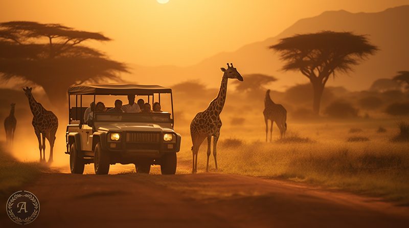 Serengeti Nationalpark Tansania Afrika Jeep Giraffe Wildnis Safari