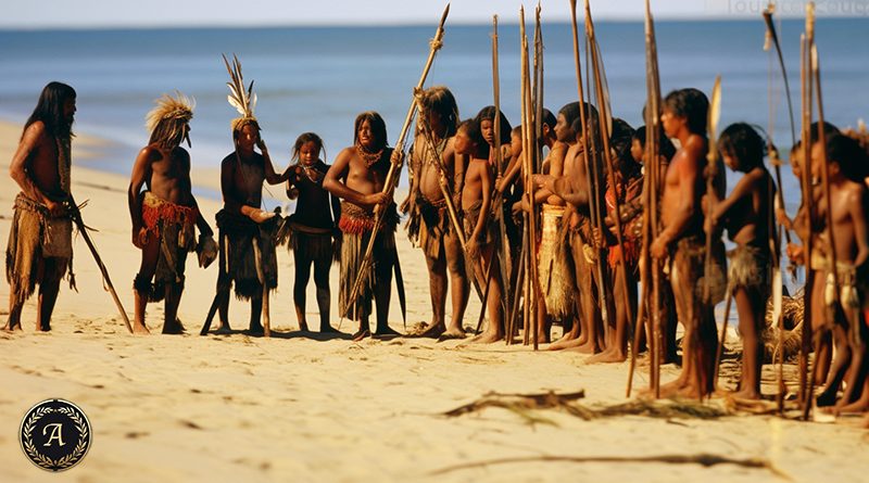 North Sentinel Island – Ein vergessenes Volk Indigenes Volk Strand Eingeborene Neger Strand Beach Speer Pfeil und Bogen